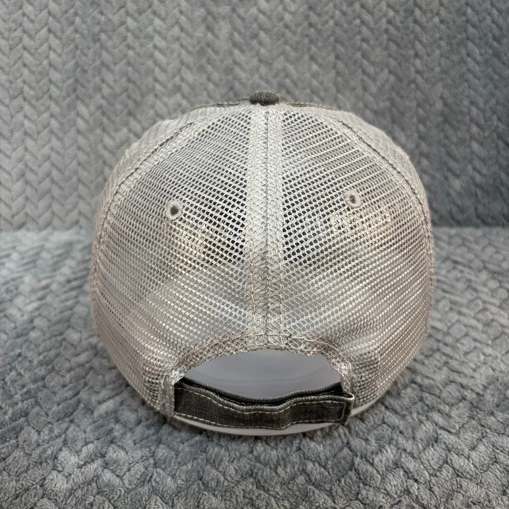 Unbranded #Momlife Snapback OS Washed Black Denim Grey Mesh Trucker Hat